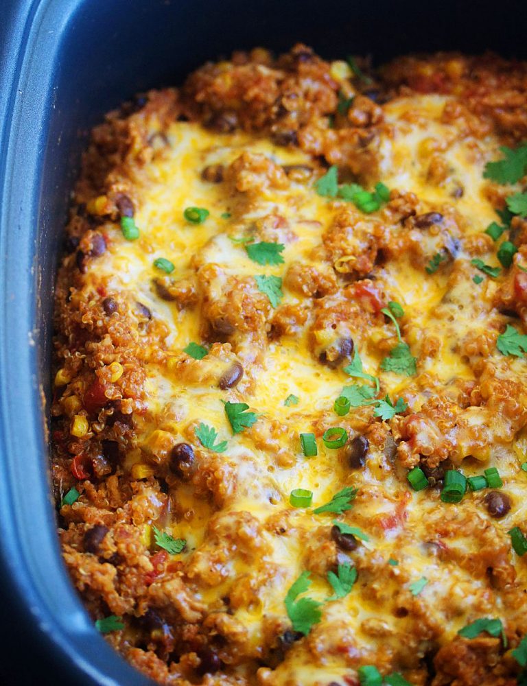 Slow Cooker Chicken Enchilada Casserole