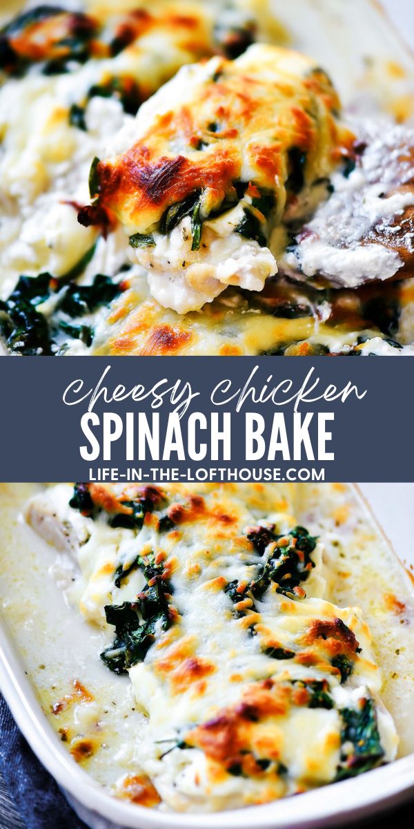 Cheese and Chicken Spinach Bake