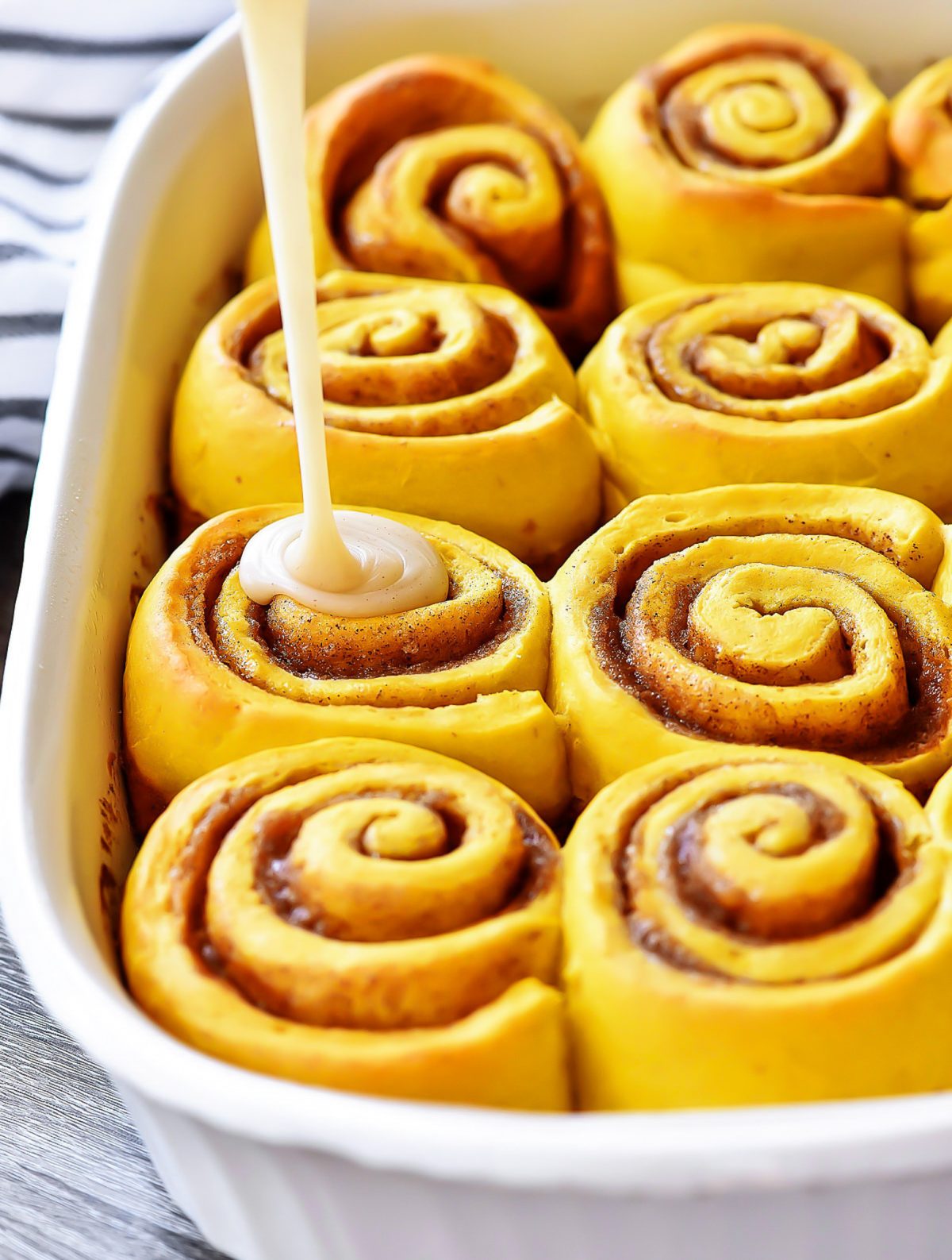 Pumpkin flavored cinnamon rolls