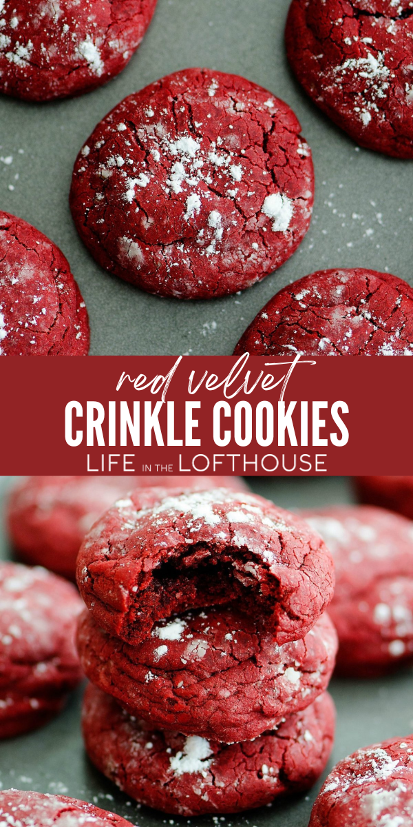 Red Velvet Crinkle Cookies Pinterest Pin