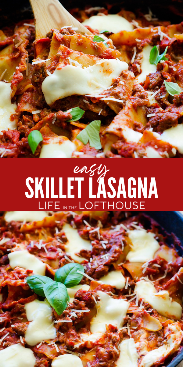 Easy Skillet Lasagna is a delicious lasagna made in just one skillet. Everyone will love the flavors of this simple meal. This is a family-favorite at our house!