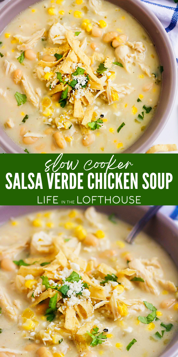 Slow Cooker Salsa Verde Chicken Soup is simple, delicious and so comforting. The hint of coconut and lime make this even better.