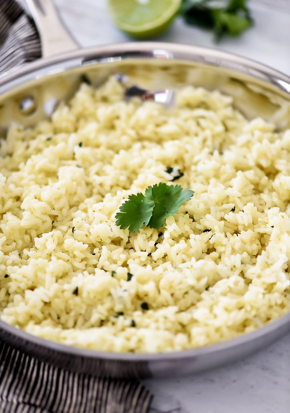 Cilantro Lime Rice is delicious rice with hints of cilantro and lime flavors. Life-in-the-Lofthouse.com