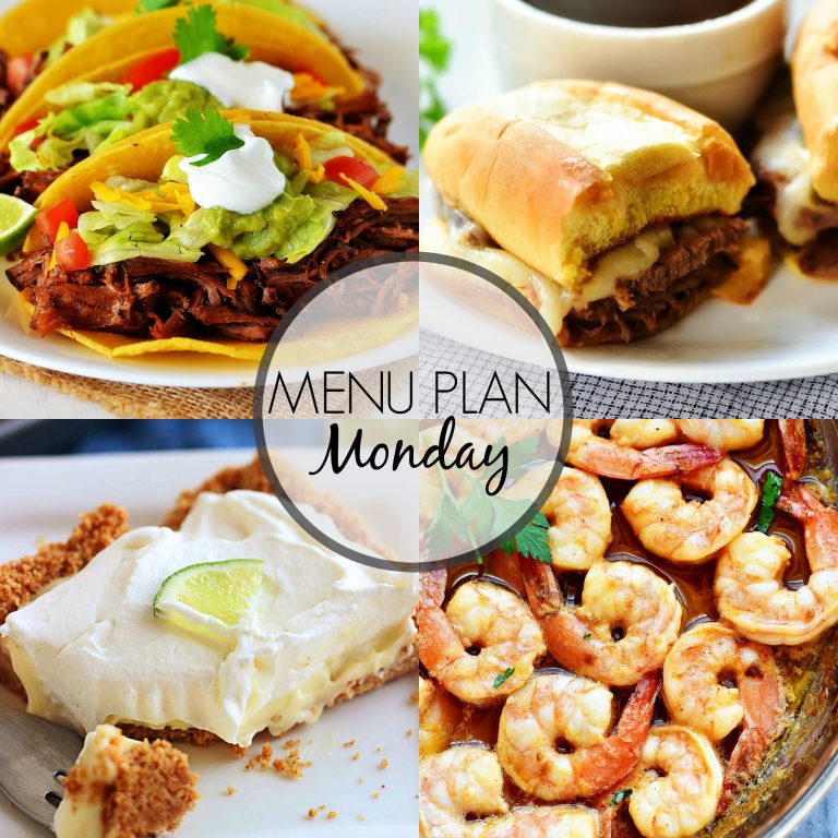 Menu Plan Monday is a list of delicious dinner ideas! Each plan includes six dinners and one dessert.