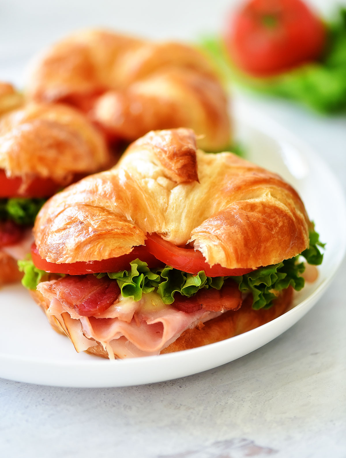 Club Croissant Sandwiches are croissants filled with turkey, ham and cheese. Life-in-the-Lofthouse.com