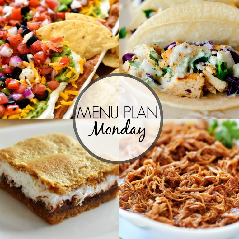 Menu Plan Monday is a list of delicious dinner ideas! Each plan includes six dinners and one dessert.