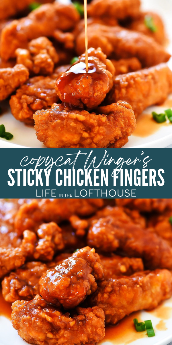 Copycat Winger's Sticky Chicken Fingers Pinterest Pin