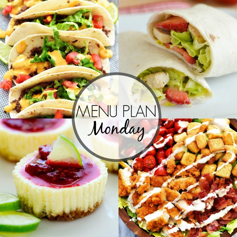Menu Plan Monday is a list of delicious dinner ideas! Each plan includes six dinners and one dessert.