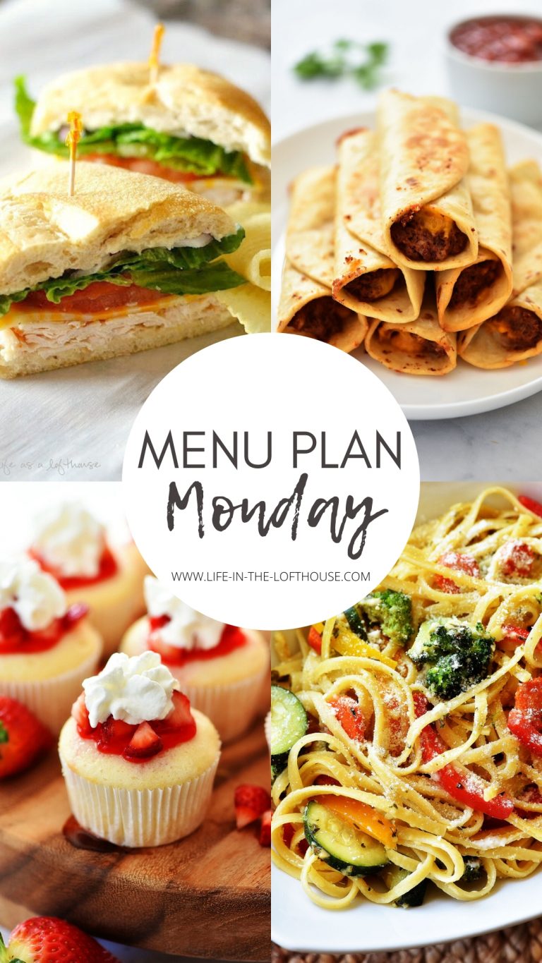 Menu Plan Monday is a menu of weekly dinner ideas. Each menu includes six dinners and one dessert. Life-in-the-Lofthouse.com