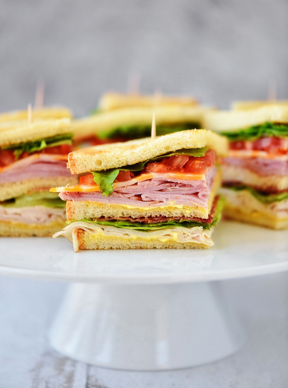 Club Sandwiches are loaded with ham, turkey, bacon and more.