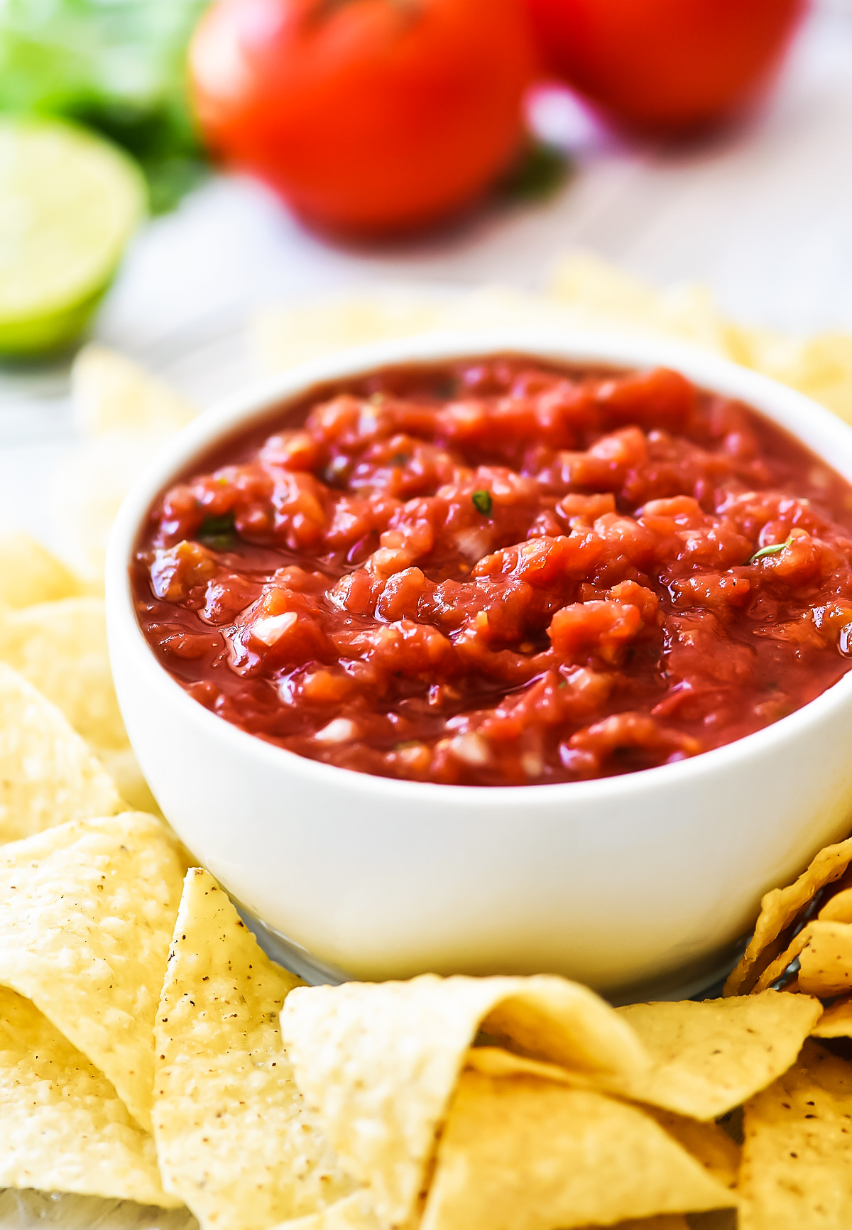 You can have restaurant quality salsa in no time with this amazing Homemade Salsa recipe. It&rsquo;s refreshing, colorful and bursting with flavor. Life-in-the-Lofthouse.com