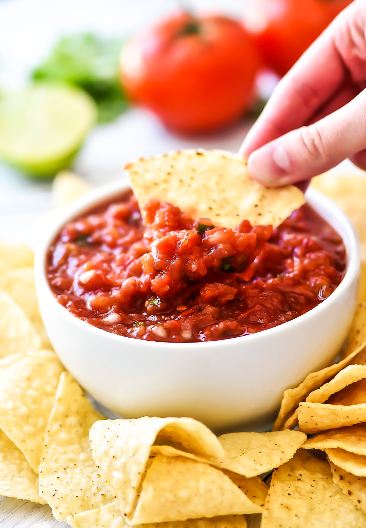 You can have restaurant quality salsa in no time with this amazing Homemade Salsa recipe. It&rsquo;s refreshing, colorful and bursting with flavor. Life-in-the-Lofthouse.com