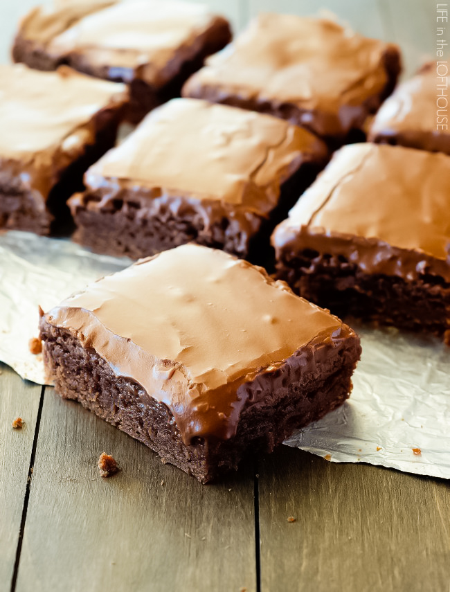 Lunch Lady Brownies are moist, full of chocolate flavor and absolutely delicious. Life-in-the-Lofthouse.com