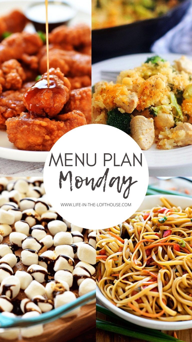 Menu Plan Monday is a list of dinner recipes. Each menu includes six dinner ideas and one dessert. Life-in-the-Lofthouse.com
