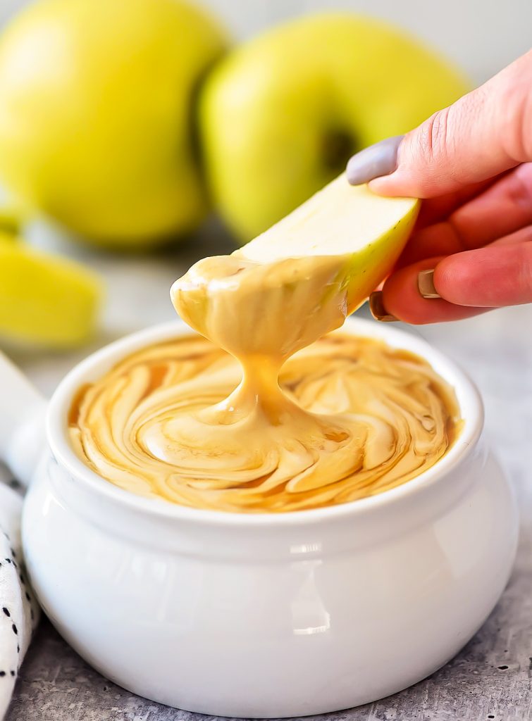 Caramel Apple Dip is a creamy dip that tastes just like a classic caramel apple. Life-in-the-Lofthouse.com