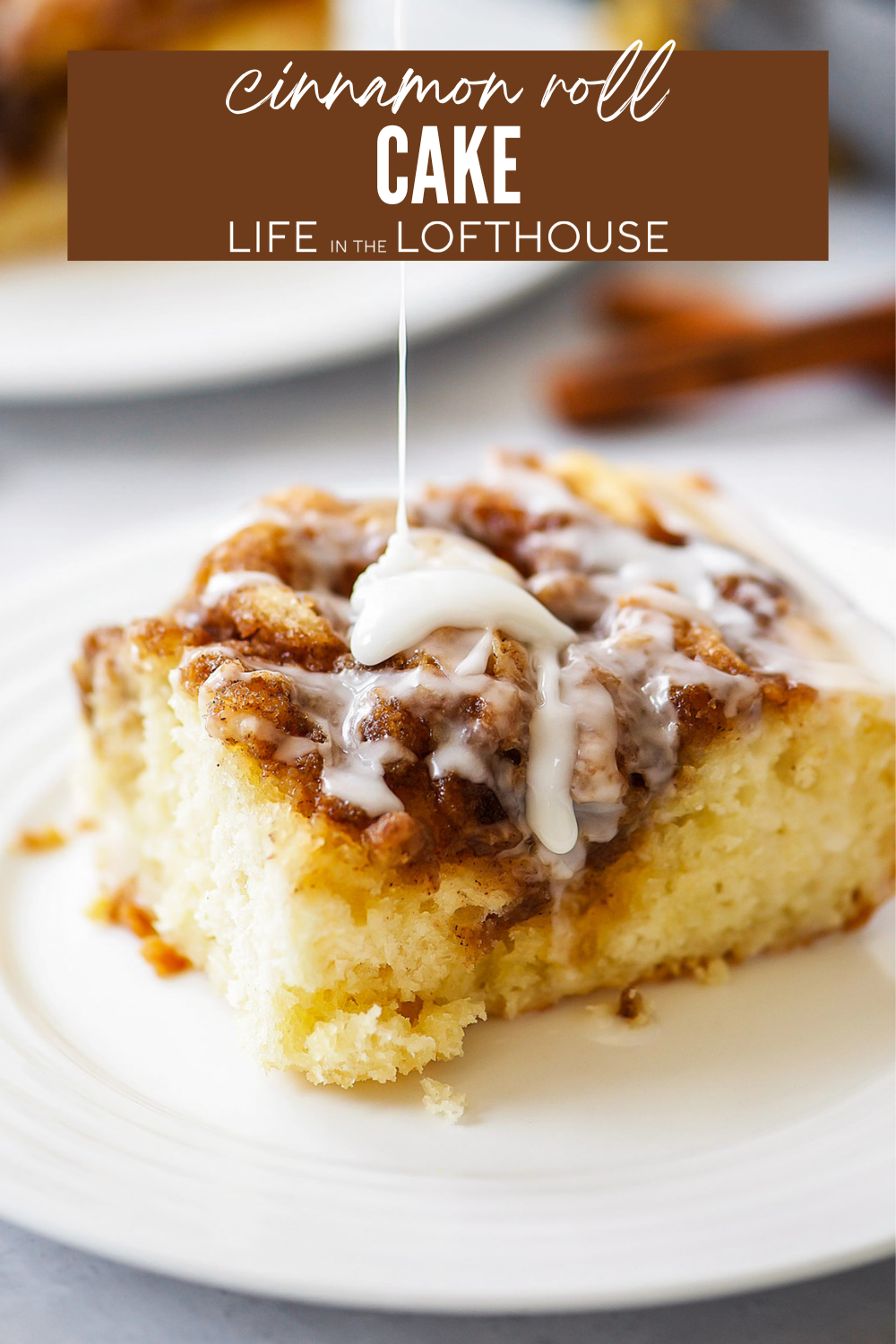 Cinnamon Roll Cake is a moist and buttery cinnamon cake with vanilla glaze drizzled over the top. If you love cinnamon rolls, then you&rsquo;ll absolutely love this gooey cake!