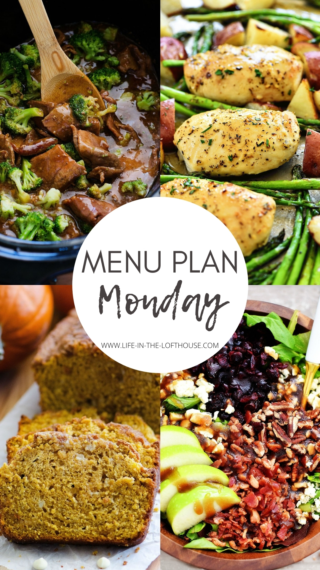 Menu Plan Monday is an easy dinner menu filled with six dinner recipes and one dessert. Life-in-the-Lofthouse.com