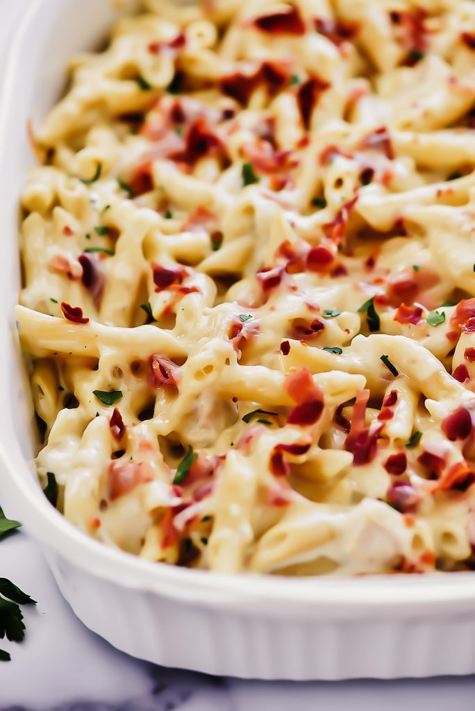 Chicken Bacon Ranch Baked Penne Pasta