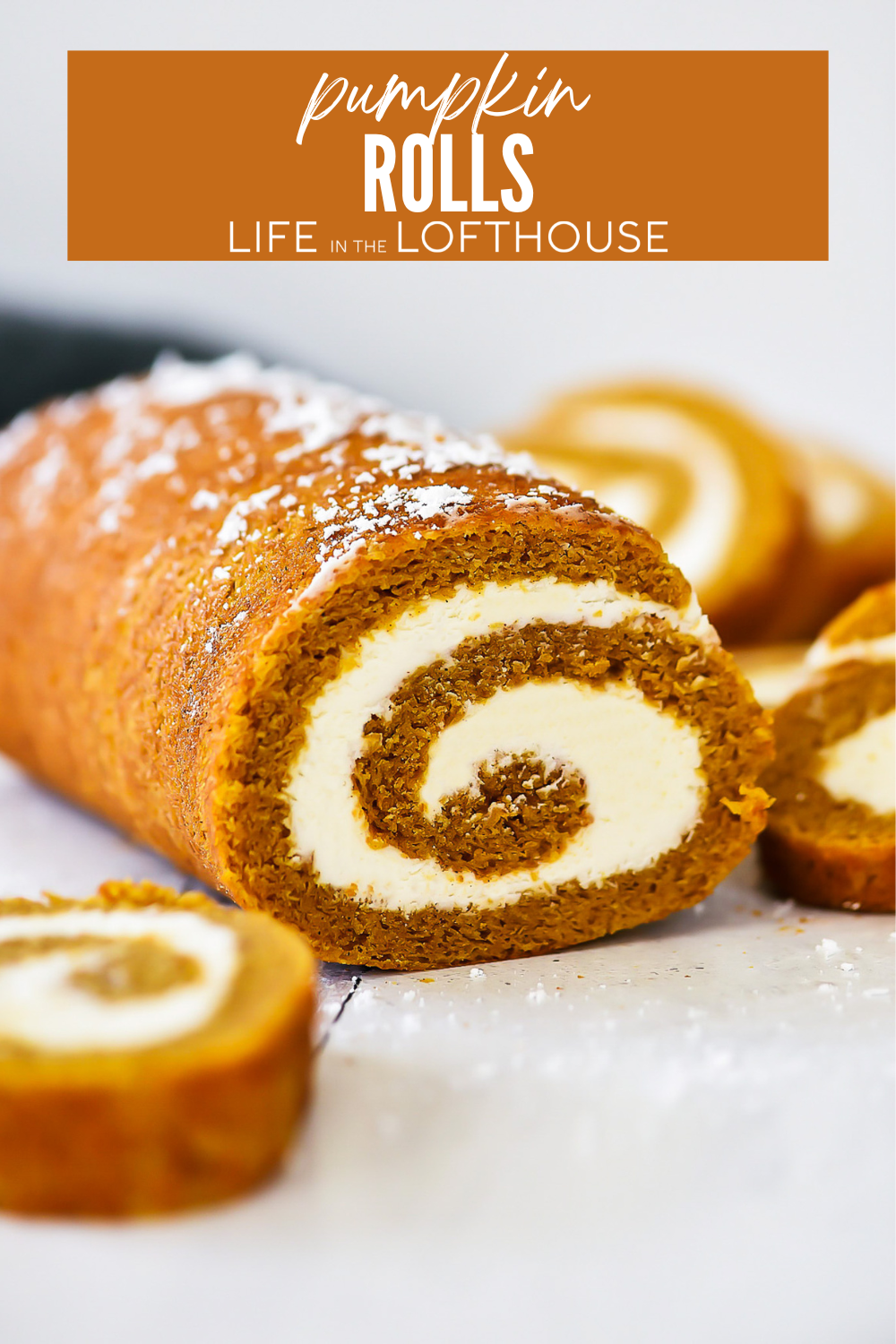 This easy Pumpkin Rolls recipe features soft, spiced pumpkin cake with a luscious cream cheese filling. A festive fall dessert perfect for Thanksgiving or Christmas.