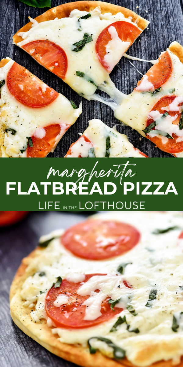 Margherita Flatbread Pizza Pinterest Pin