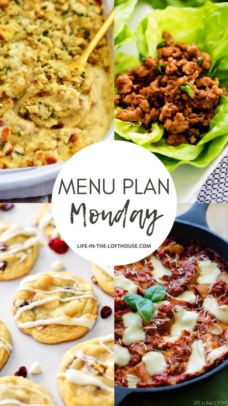 Menu Plan Monday is a list of six dinners and one dessert idea. Life-in-the-Lofthouse.com