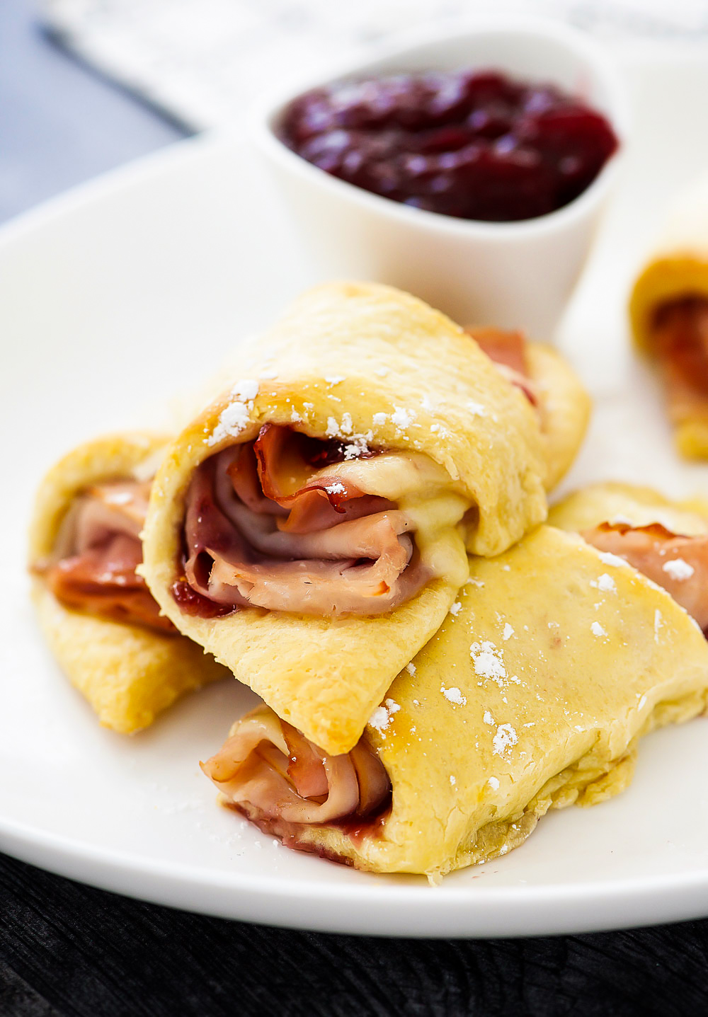 Ham, turkey and muenster cheese wrapped in flaky crescent dough. Life-in-the-Lofthouse.com