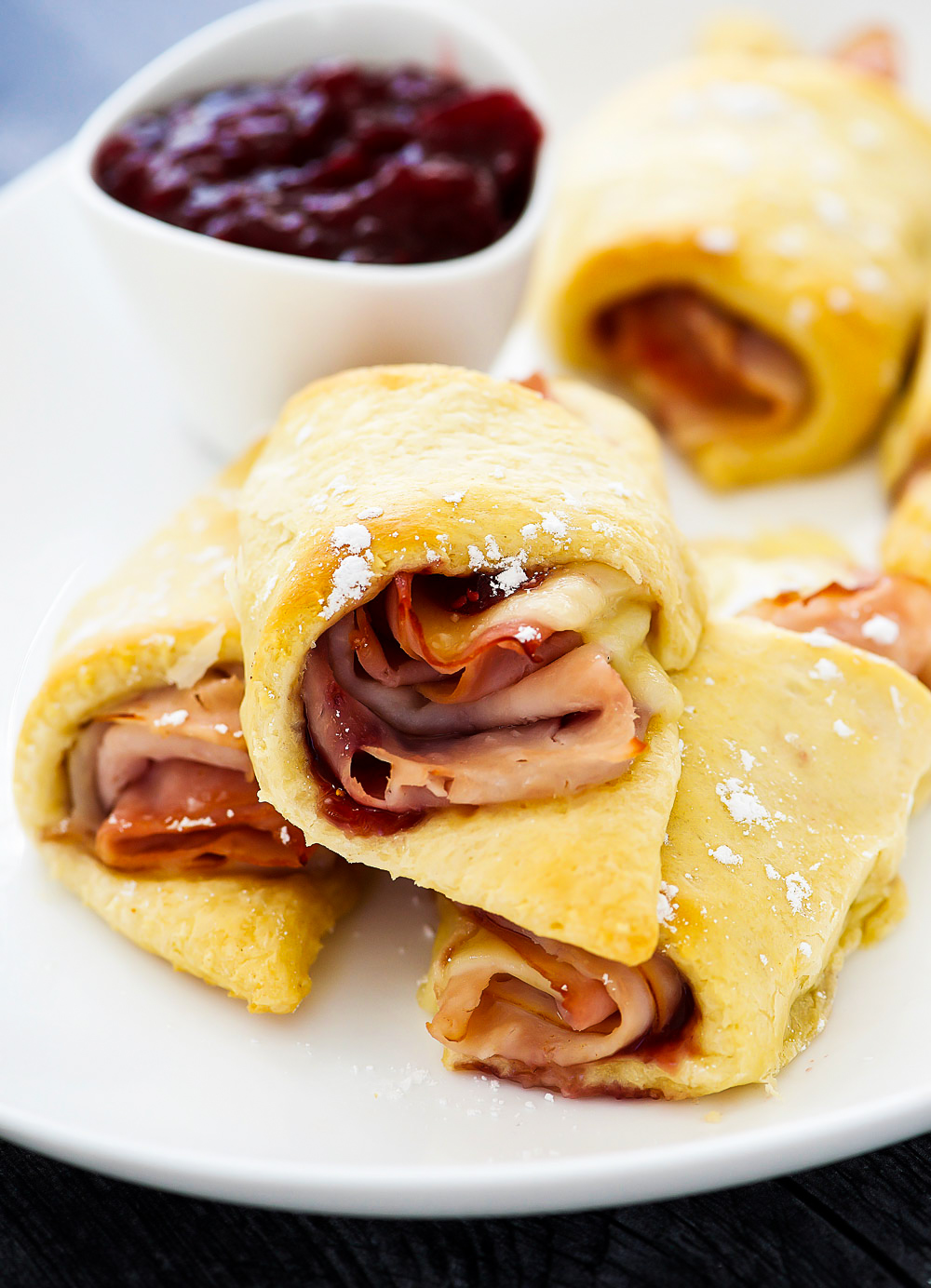 Ham, turkey and muenster cheese wrapped in flaky crescent dough. Life-in-the-Lofthouse.com