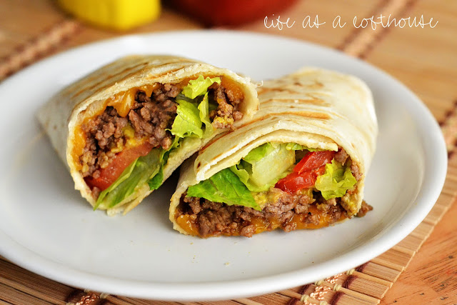 Grilled Cheeseburger Wraps for Menu Plan Monday