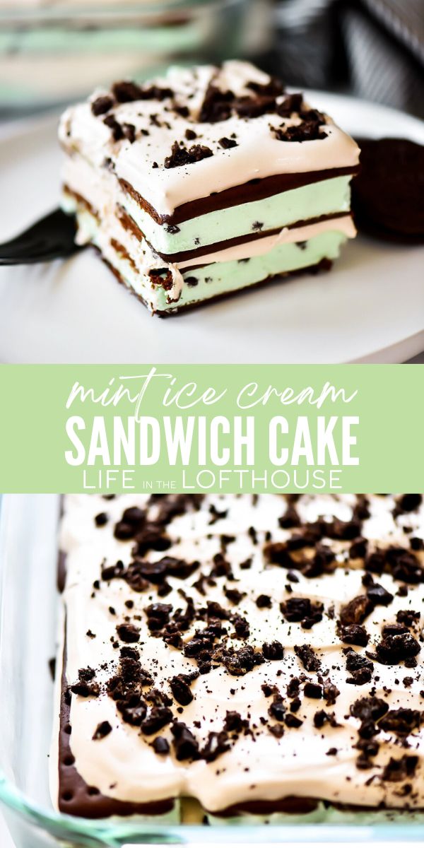 Mint Ice Cream Sandwich Cake