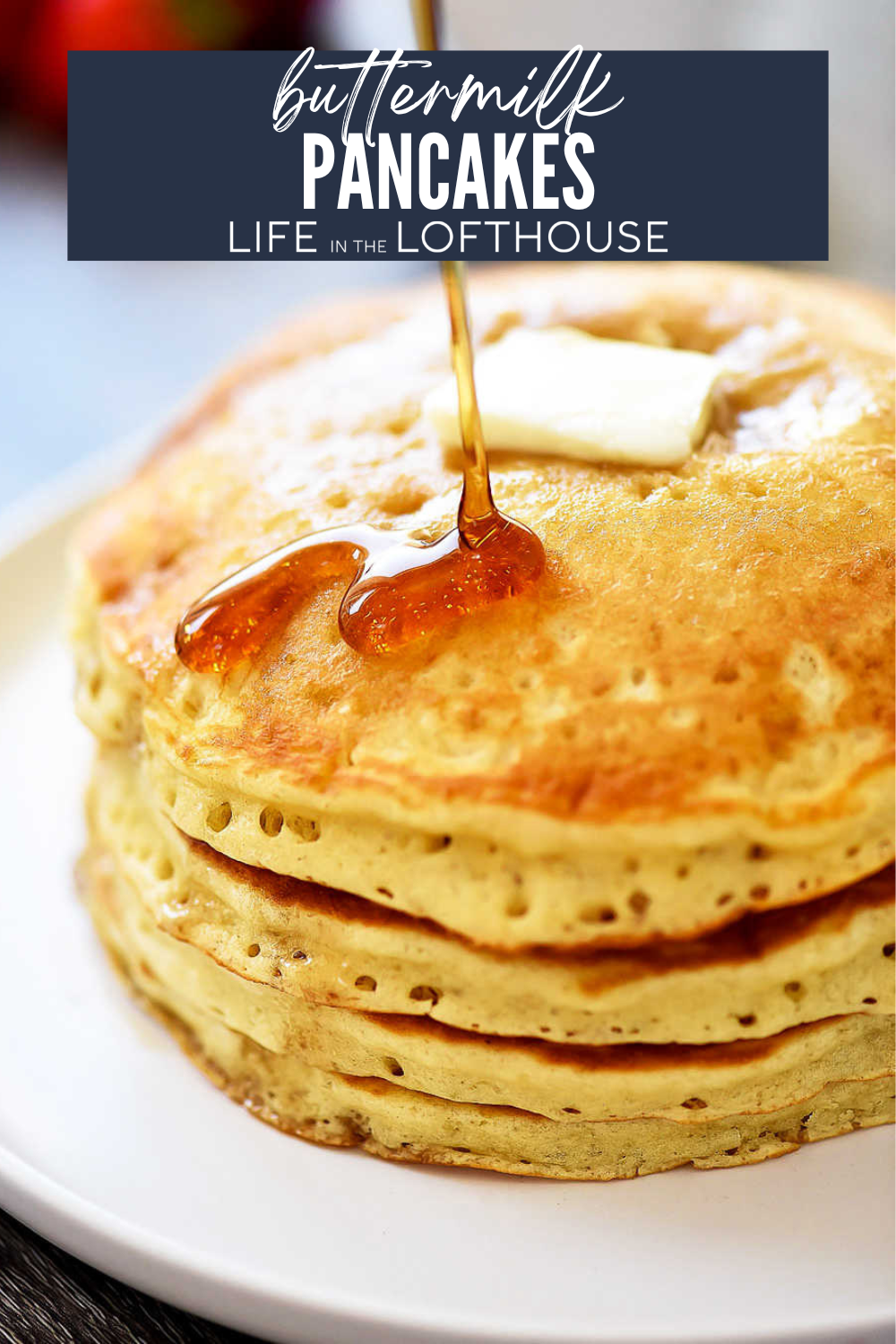 There is nothing better than fluffy and golden Buttermilk Pancakes made from scratch. The best pancake recipe!