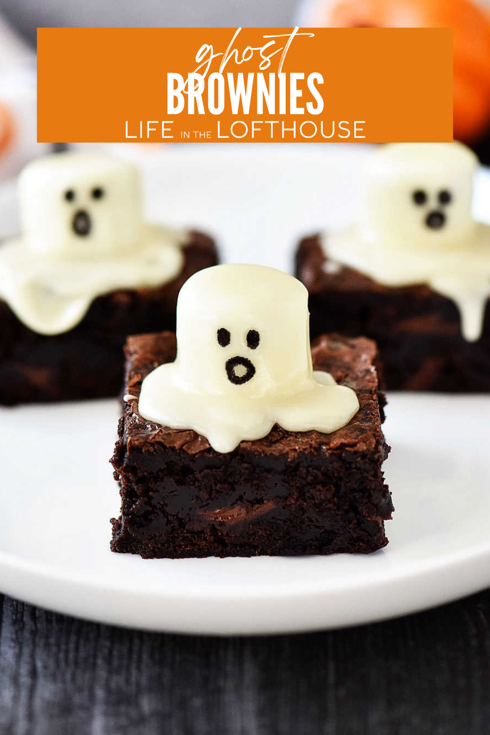 Easy Ghost Brownies with marshmallows, creamy frosting, and fun edible eyes. The perfect Halloween treats for kids and adults alike!