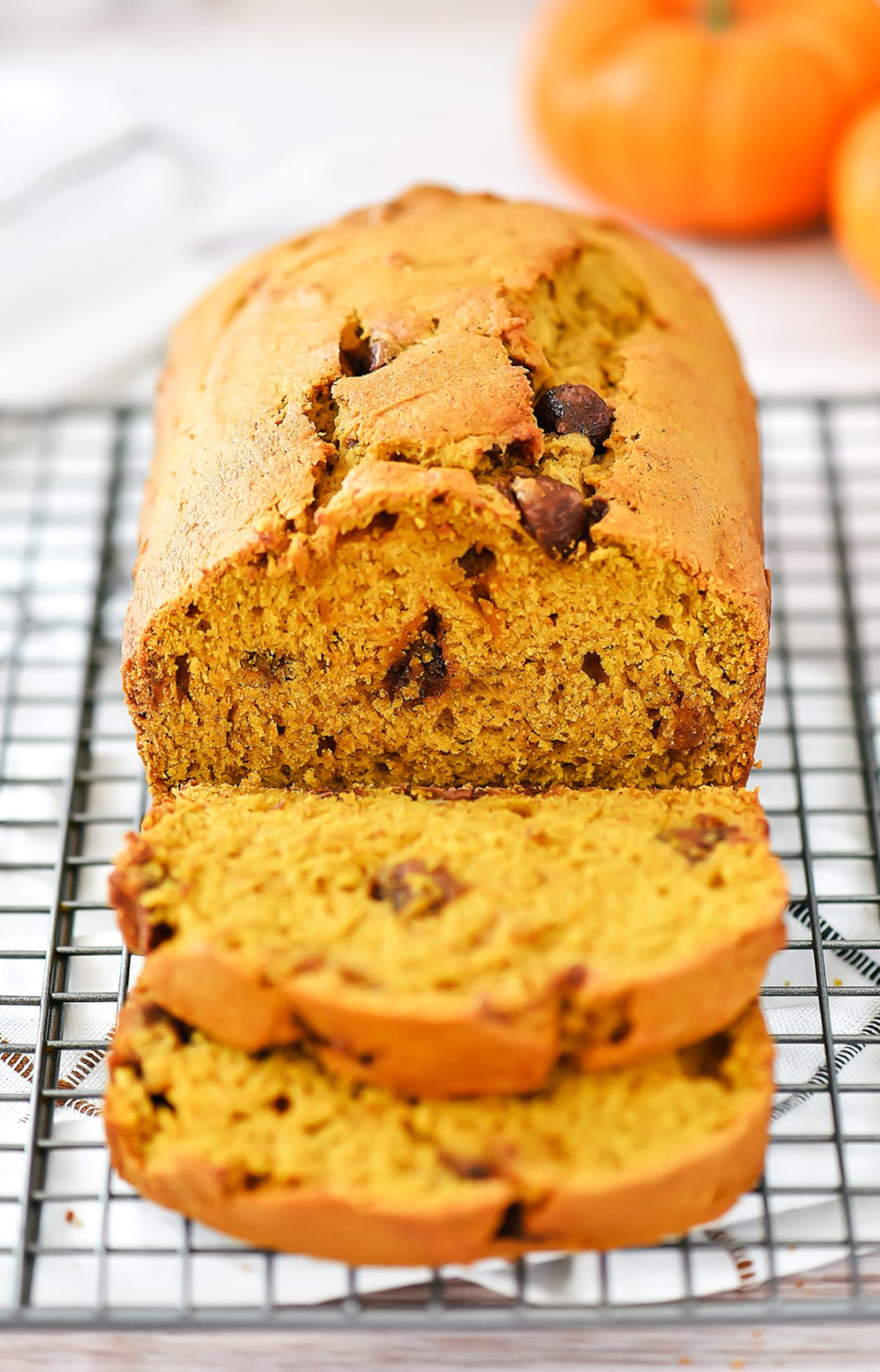 Glazed Chocolate Chip Pumpkin Bread