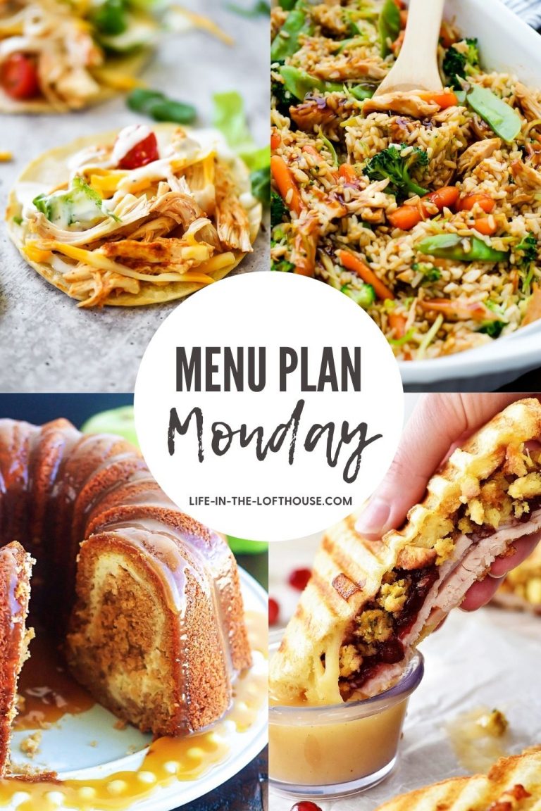 A weekly menu filled with dinner ideas and one dessert.