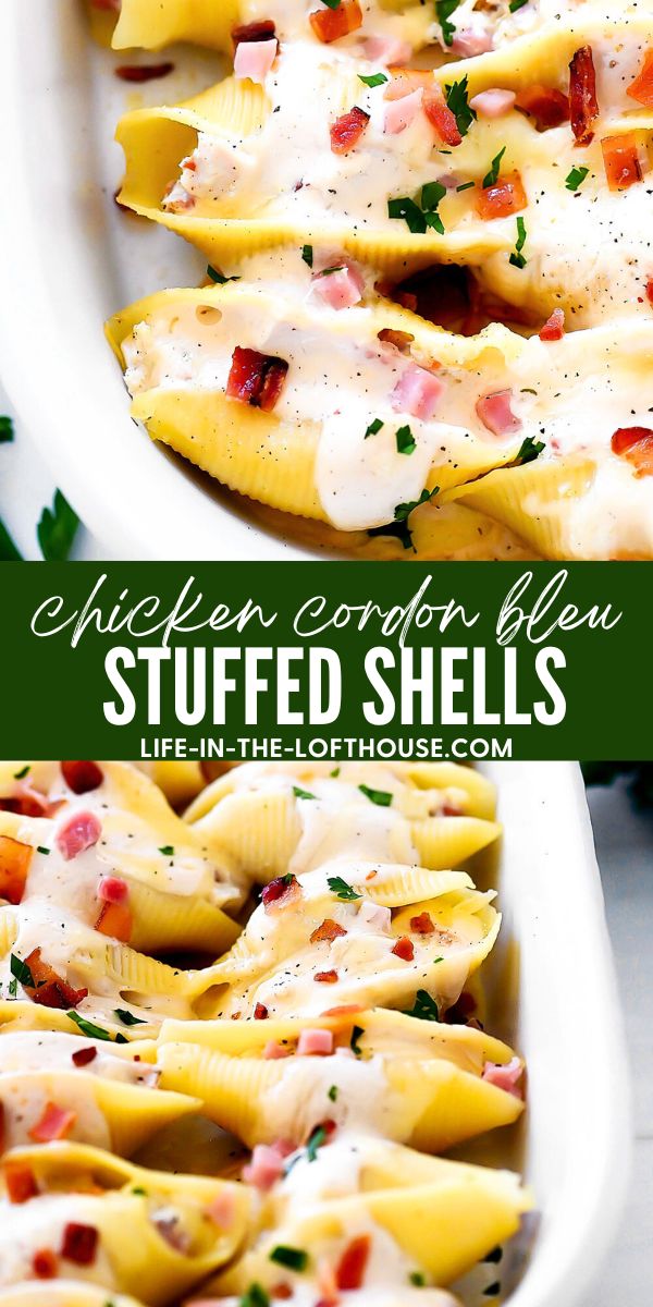 Chicken Cordon Bleu Stuffed Shells