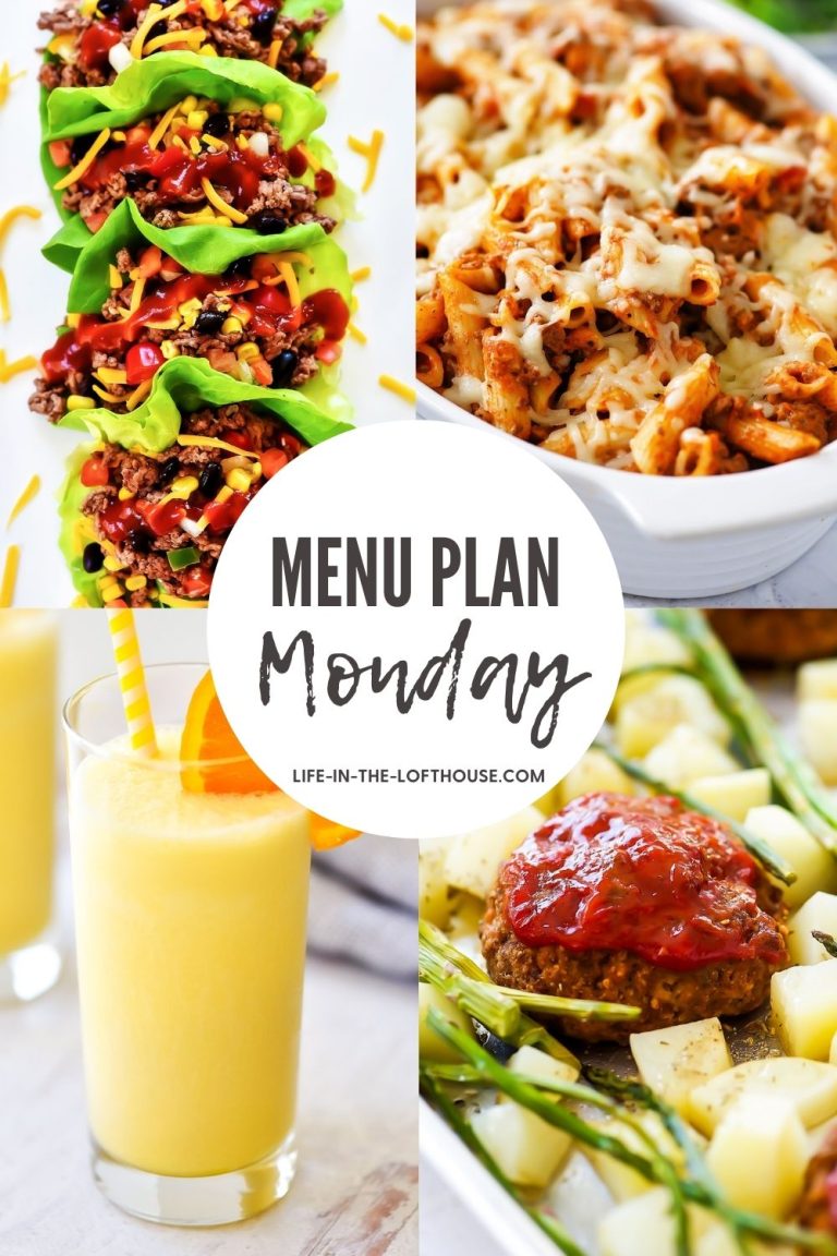 Menu Plan Monday is a dinner menu with six dinner recipes and one dessert.