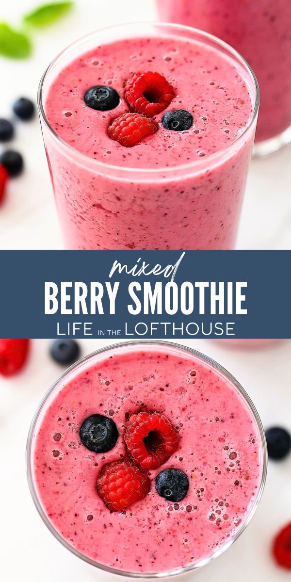 A low fat smoothie filled with frozen berries, honey, juice or milk.