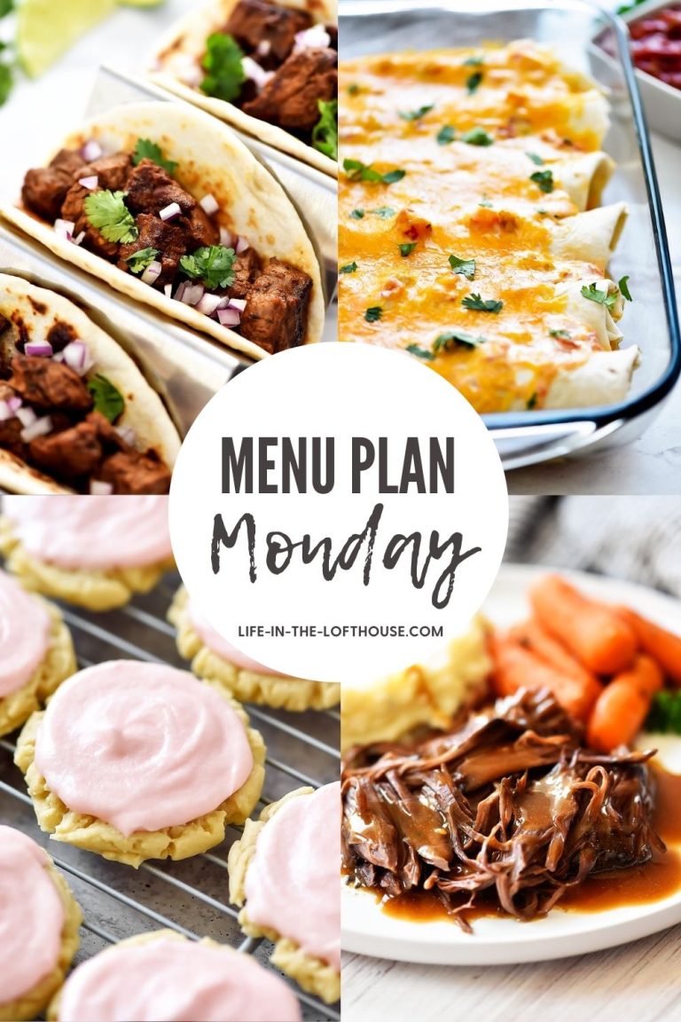 Menu Plan Monday is a list of six dinners and one dessert idea. Life-in-the-Lofthouse.com