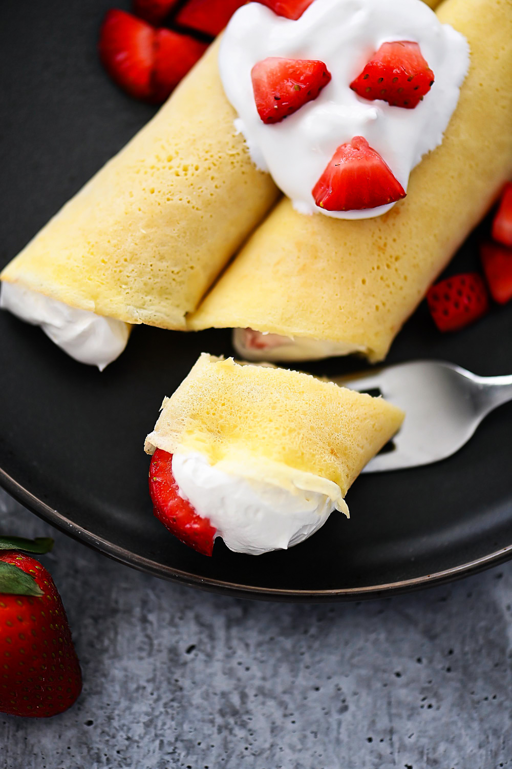 Strawberries and Cream Crepes