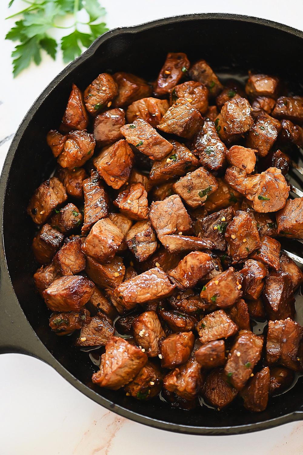 Buttery Garlic Steak Bites