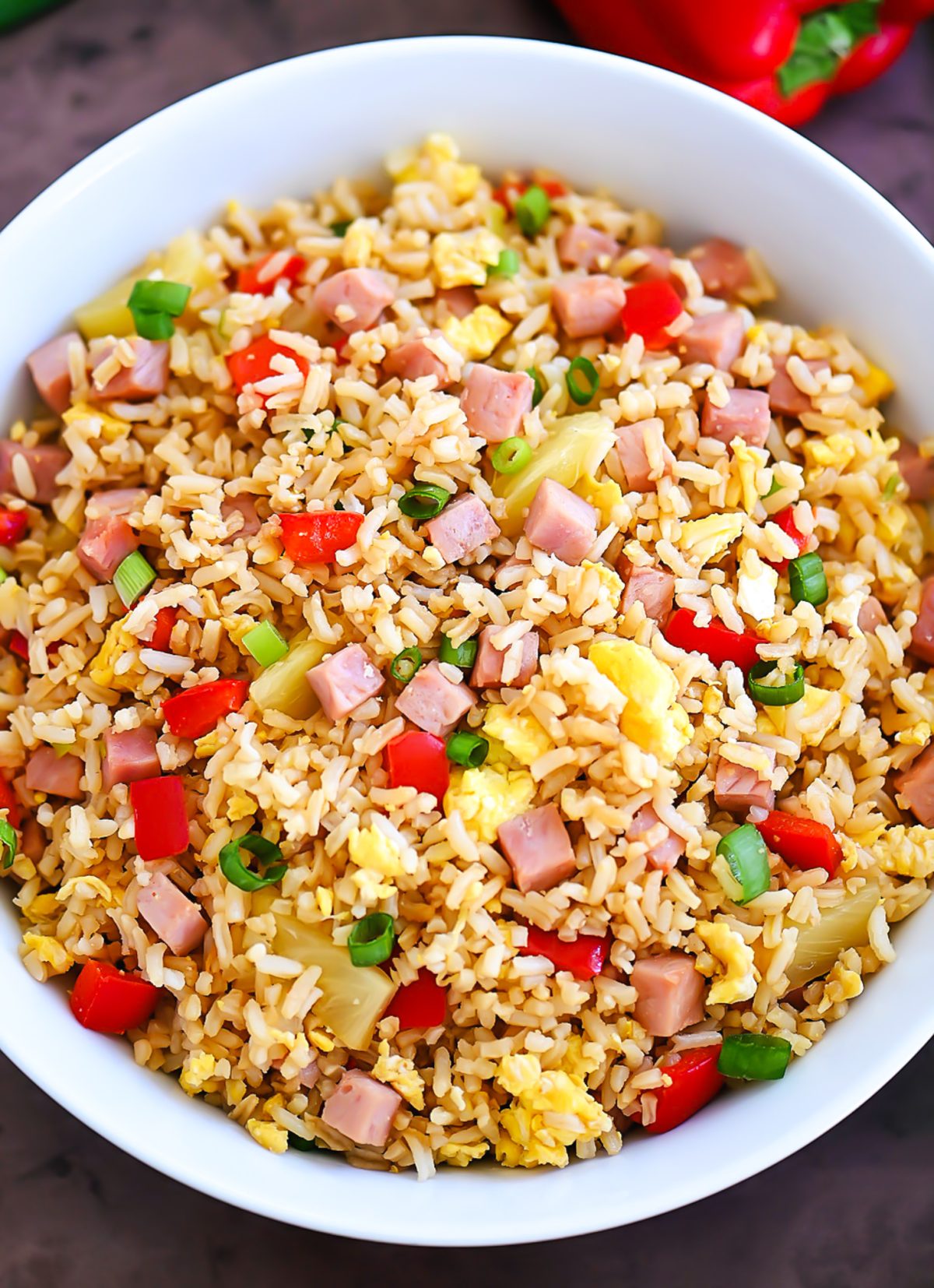 Fried Rice with ham and pineapple