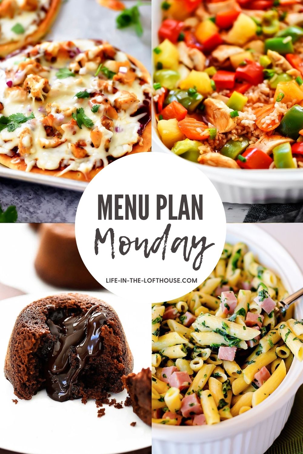 Menu Plan Monday is a list of recipes with six dinner ideas and one dessert.