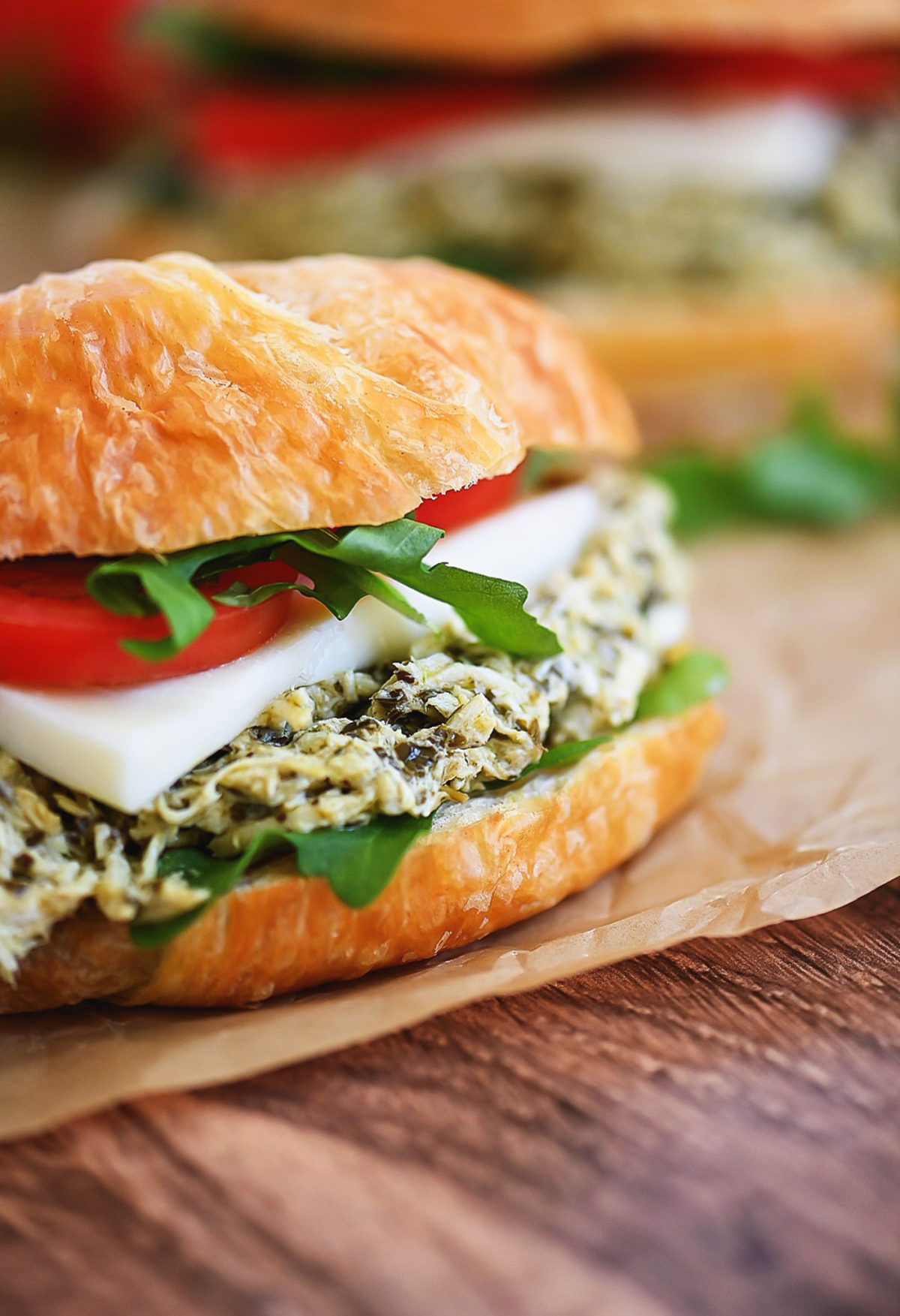 Pesto Chicken Croissant Sandwiches