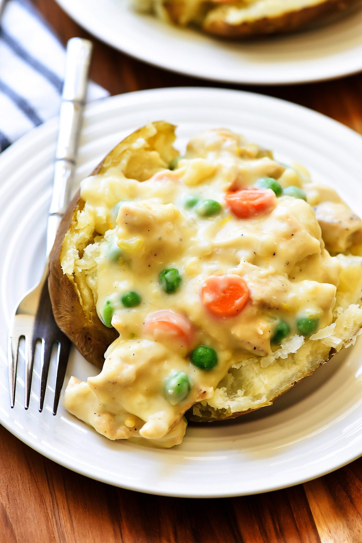 Chicken Pot Pie Baked Potato