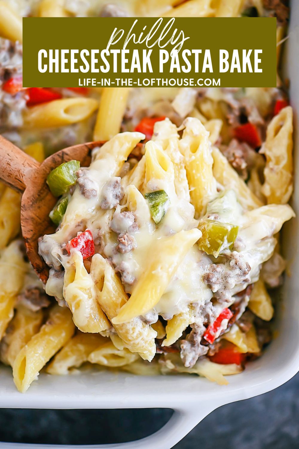 Cheesesteak Pasta Bake