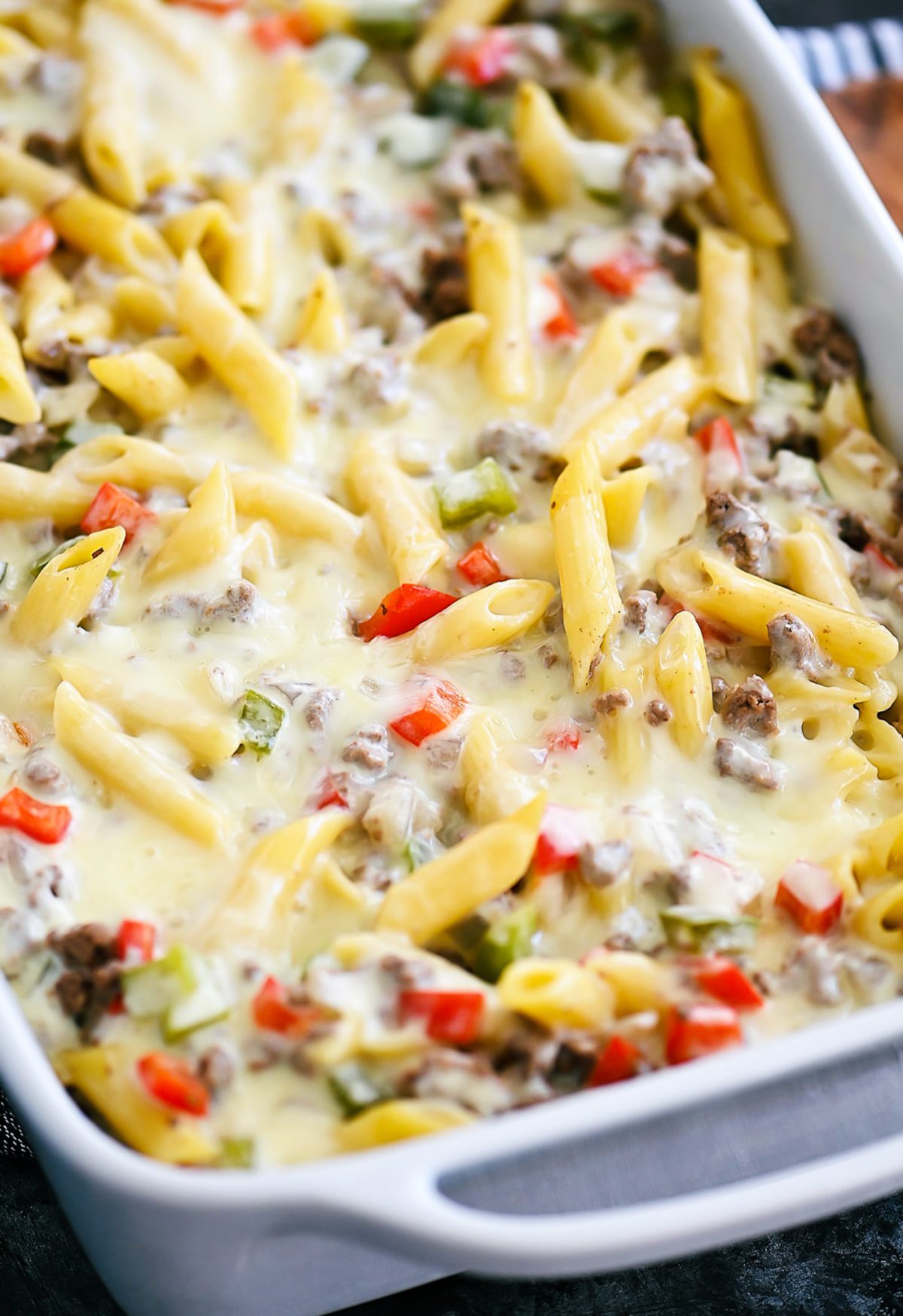 Cheesesteak Pasta Bake