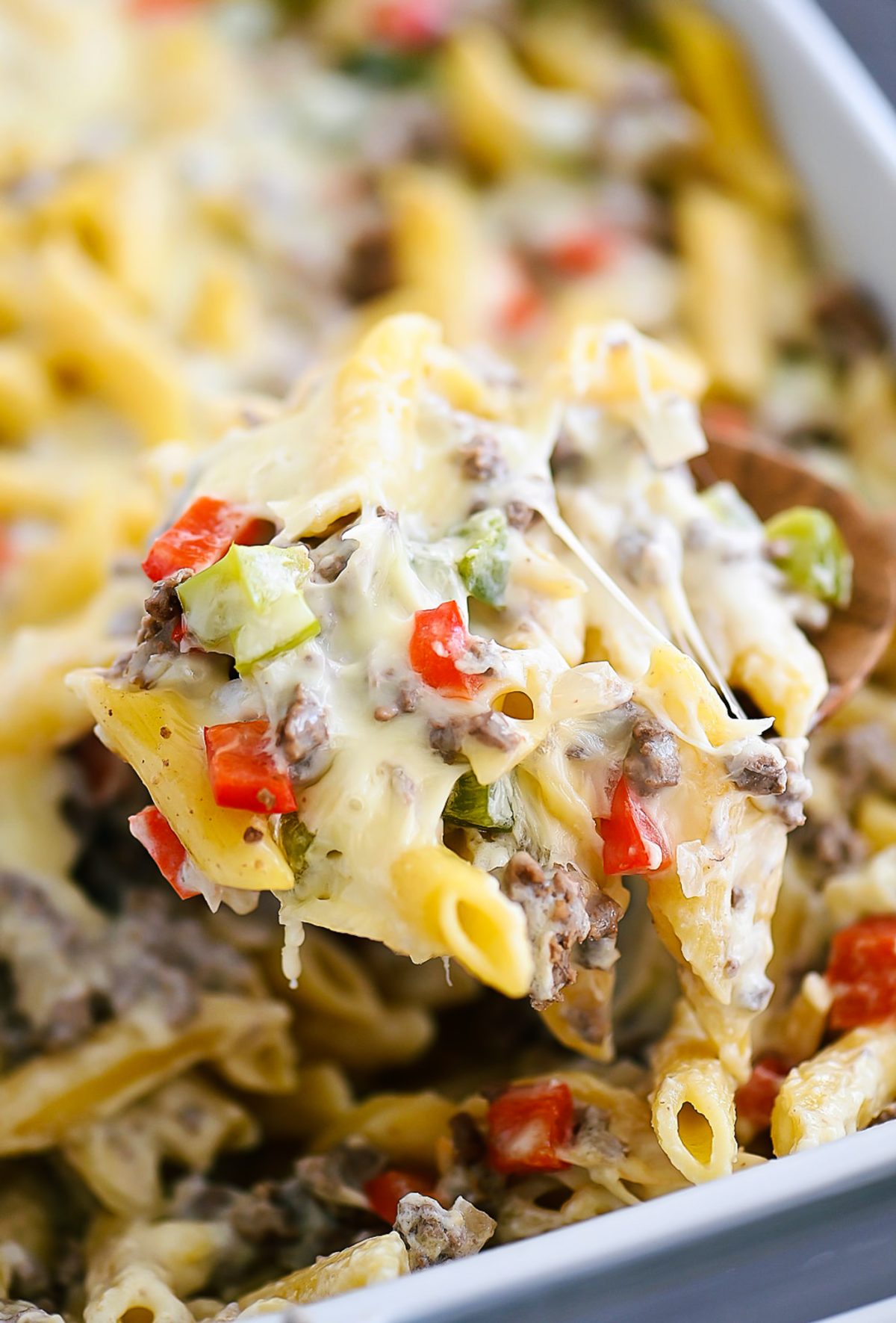 Cheesesteak Pasta Bake
