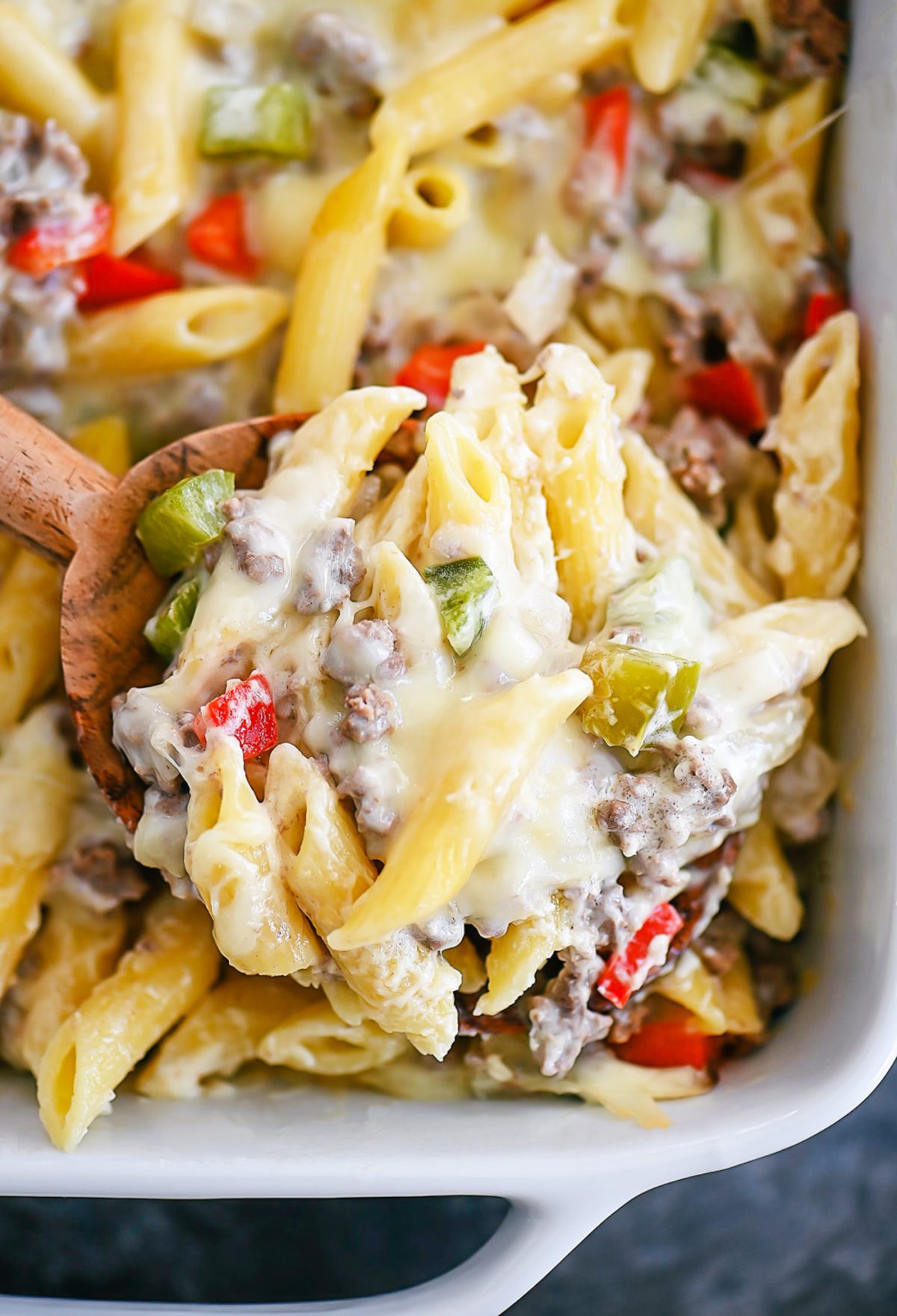 Cheesesteak Pasta Bake