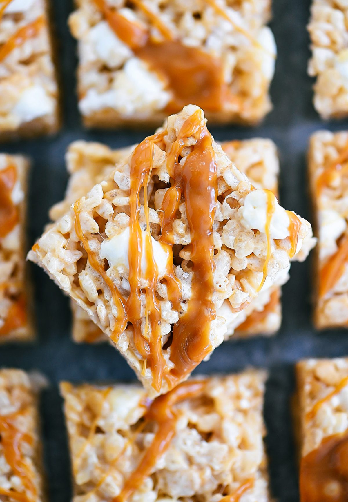 Rice Krispie Treats with Salted Caramel