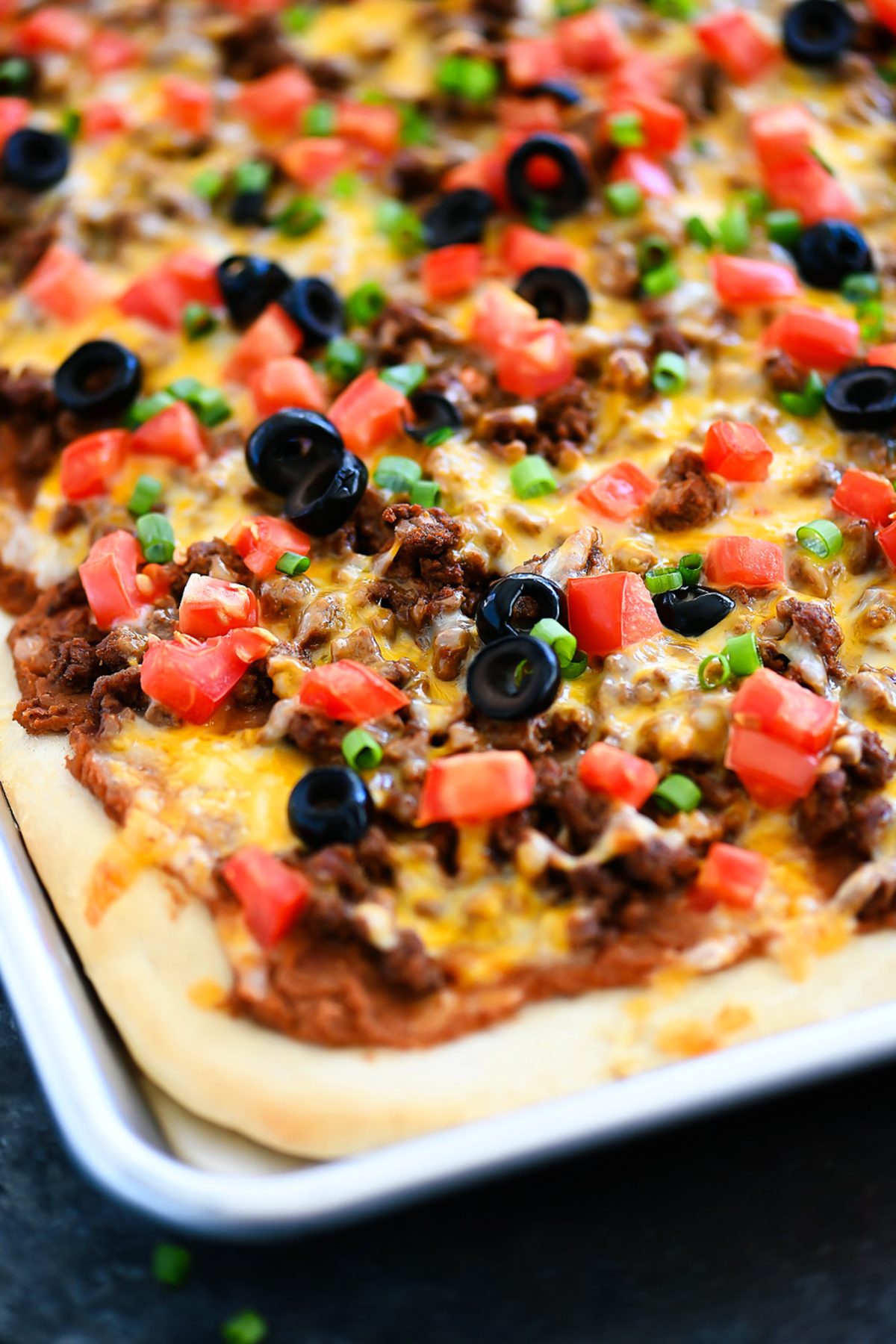 Taco flavored pizza