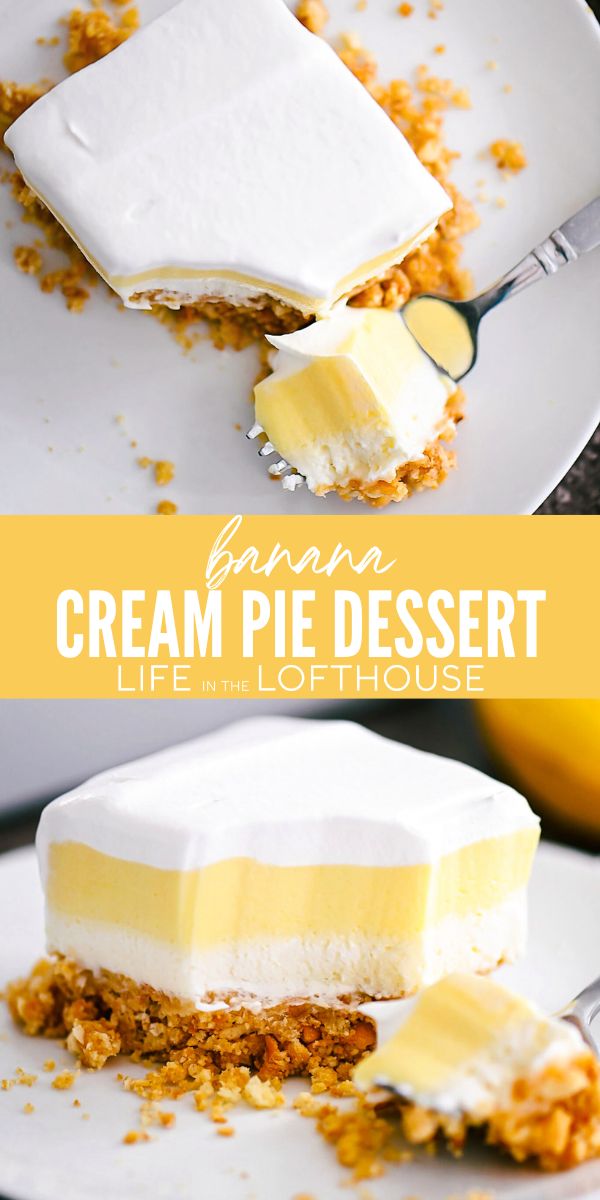 No Bake Banana Cream Pie Dessert